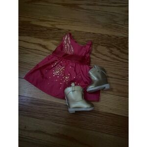 American Girl saige sparkle dress with boots